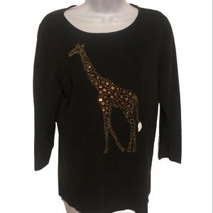Vintage Sweaterworks Embellished Giraffe sweater Large